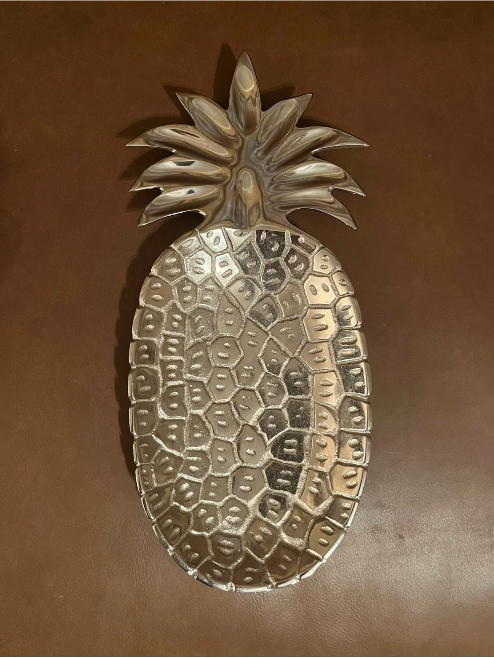 Polished Cast Aluminum Pineapple Decorative Bowl